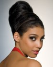 chignon en hauteur