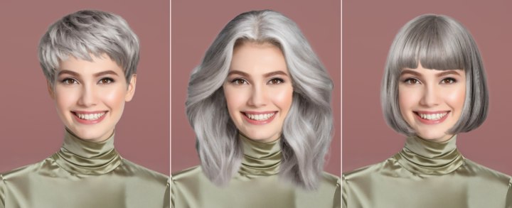Simulation de cheveux gris