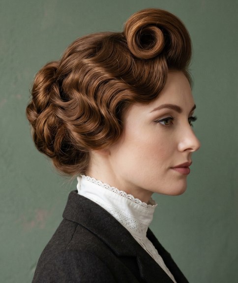 Chignon romantique de 1915