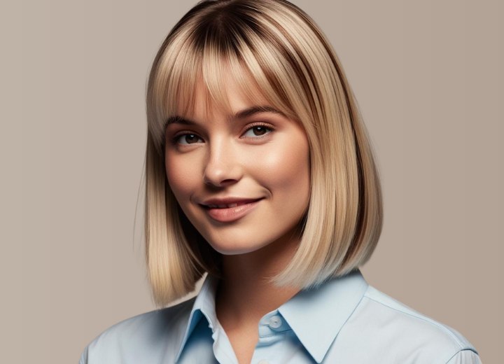 Cheveux avec mèches foncées ou lowlights