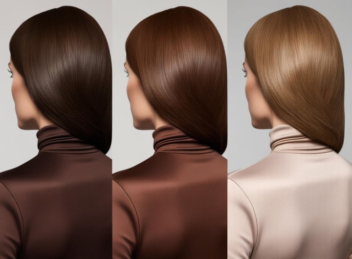 Différentes nuances de cheveux bruns
