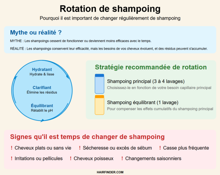 Infographie - Pourquoi il est important de changer régulièrement de shampoing
