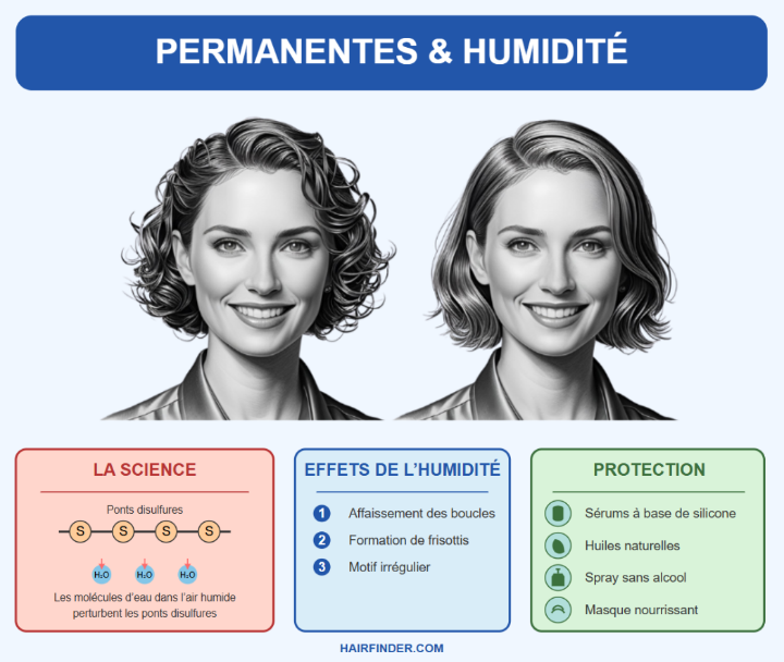 Infographie – L’influence de l’humidité sur les cheveux permanentés