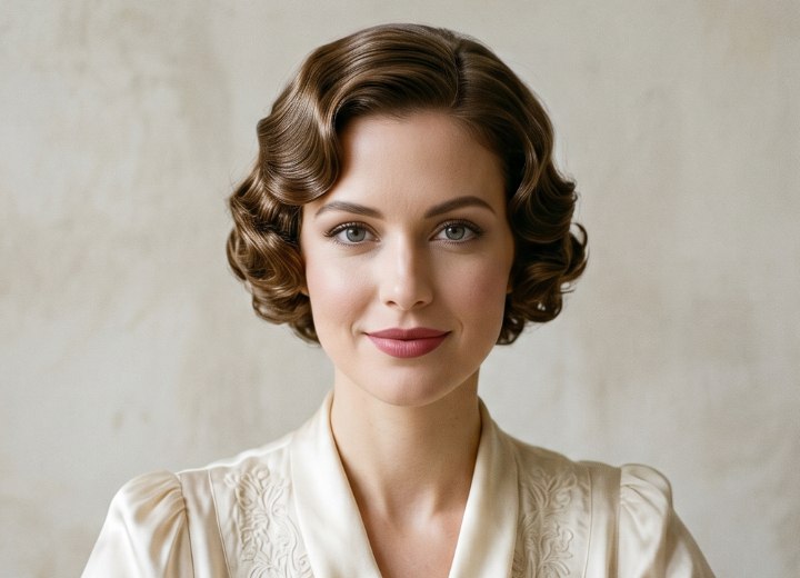Coiffure courte et brillante des années 1930