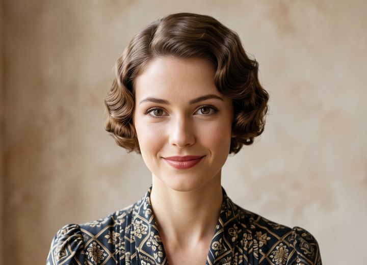 Coiffure des années 1930 avec ondulations au doigt