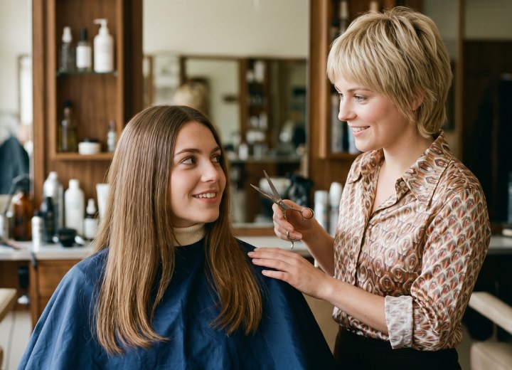 Salon de coiffure des ann&eacute;es 1970
