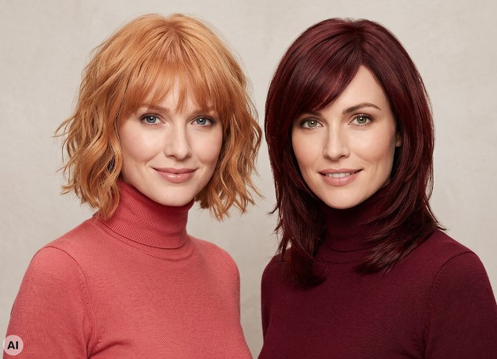 Les cheveux roux clairs et roux fonc&eacute;s