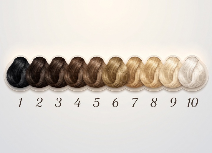 Couleurs de cheveux - Les 10 hauteurs de ton