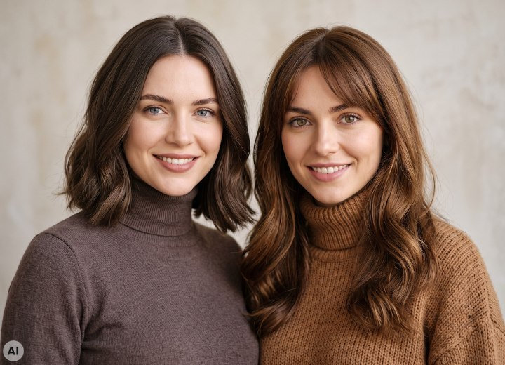 Les nuances froides et chaudes de cheveux ch&acirc;tains et bruns