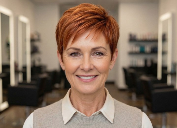 Coupe pixie pour femmes de plus de 50 ans