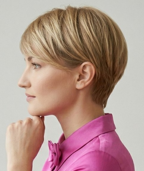 Coupe courte pour cheveux blonds