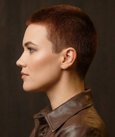 Cheveux tr&egrave;s courts &agrave; longueur uniforme pour femme
