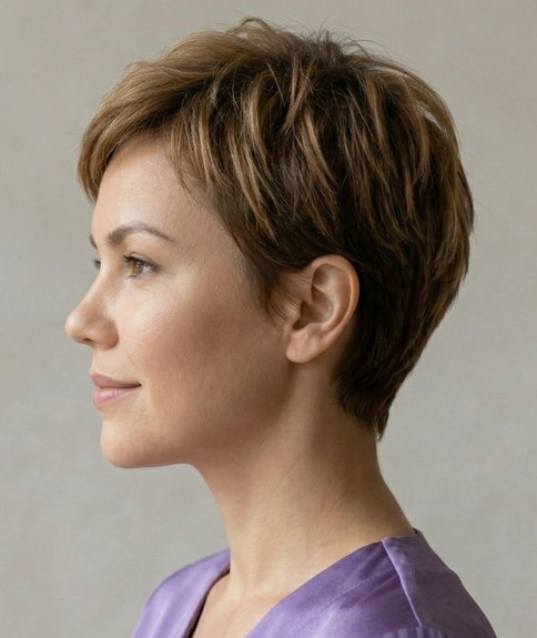 Cheveux courts, f&eacute;minins et faciles &agrave; entretenir
