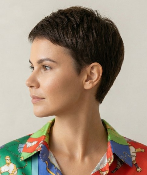Coupe courte avec favoris pour femme