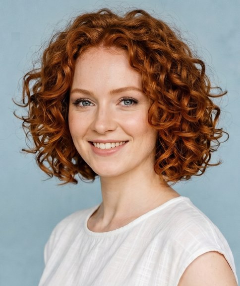 Carr&eacute; pour cheveux naturellement boucl&eacute;s et roux