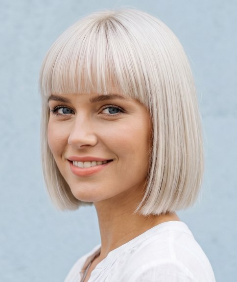Carr&eacute; blond platine avec une touche estivale