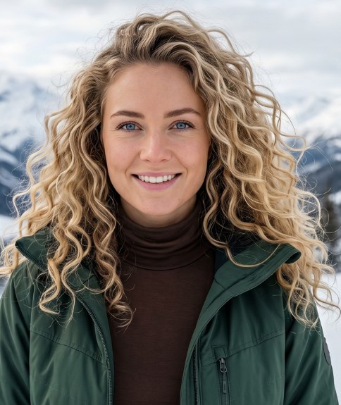 Longs cheveux blonds avec du volume et des boucles