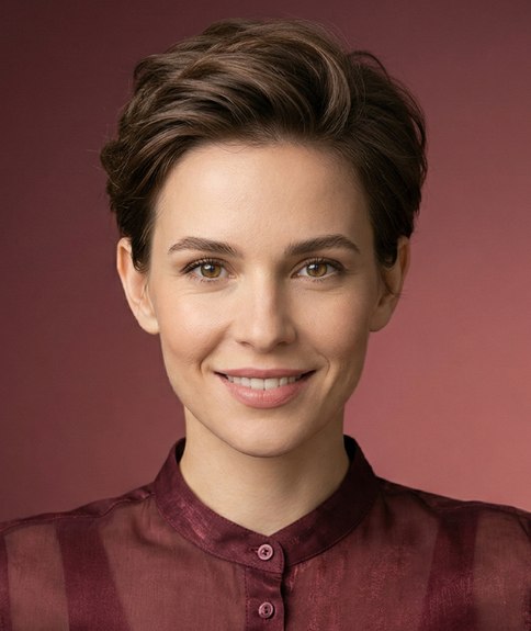 Cheveux courts modernes avec une touche de romantisme