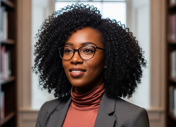 Cheveux africains volumineux avec de belles boucles