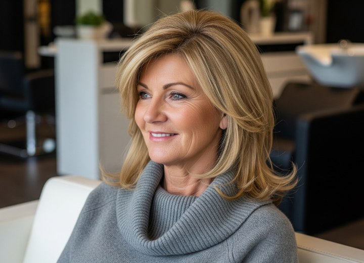Carré volumineux aux épaules pour femmes âgées