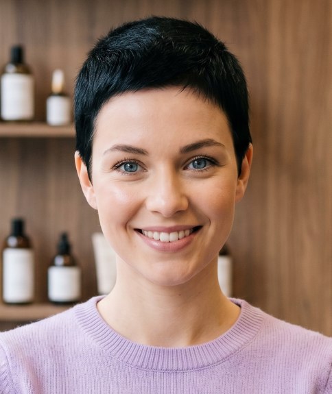 Coupe &agrave; la gar&ccedil;onne pour cheveux noirs