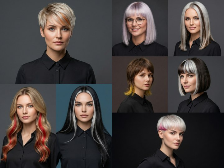 Coiffures tendance avec des couleurs d&rsquo;accent