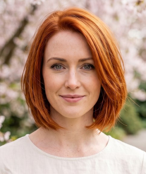 Carr&eacute; long avec une couleur de cheveux remarquable pour le printemps