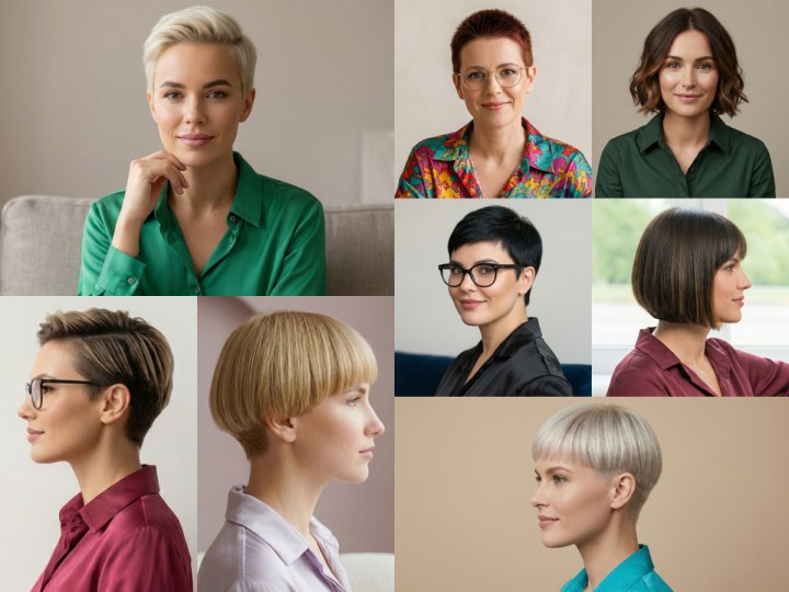 Coupes de cheveux courtes, f&eacute;minines et pleines de caract&egrave;re