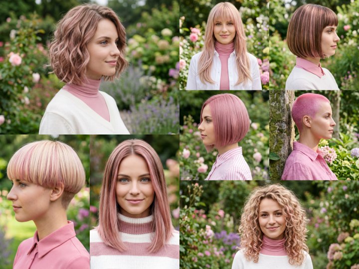 Looks avec de jolis cheveux roses