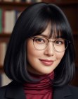 Cheveux asiatiques en carr lisse