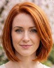 Carr&eacute; long avec une couleur de cheveux remarquable