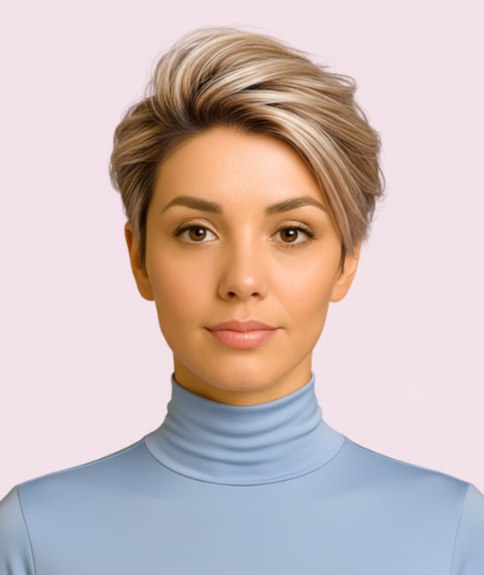 Pixie asymétrique audacieux pour cheveux blonds multi-tons