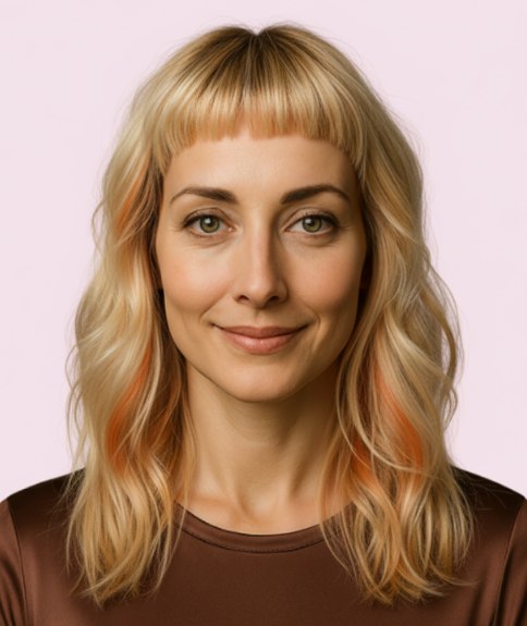 Coiffure longue dégradée avec vagues douces