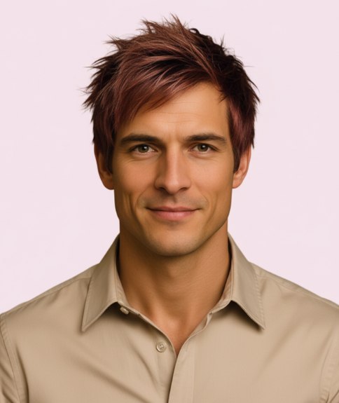 Coupe masculine classique avec léger dégradé pour plus de mouvement