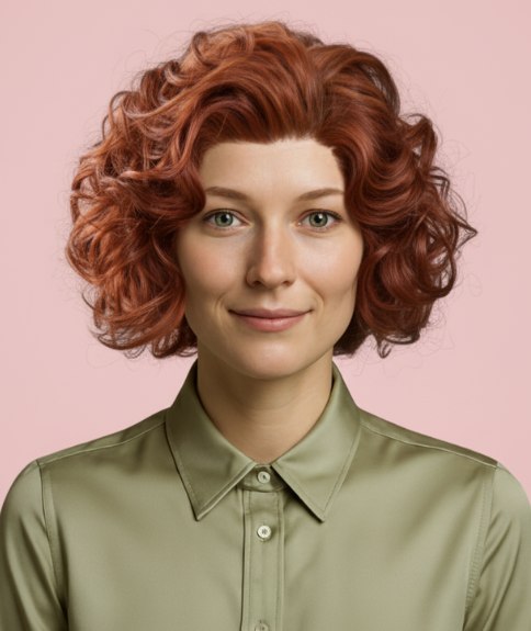 Carré rétro avec boucles romantiques au niveau du col