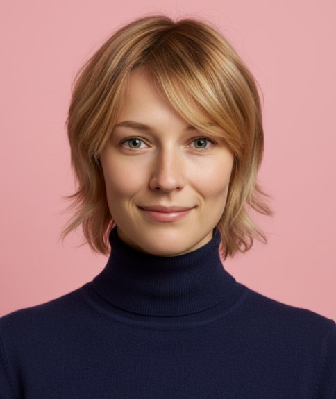 Carré ébouriffé juste sous le menton avec dégradé