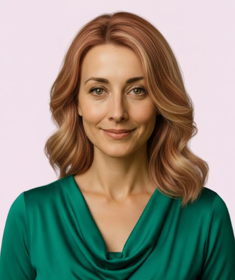 Coiffure mi-longue avec dégradé et ondulations souples