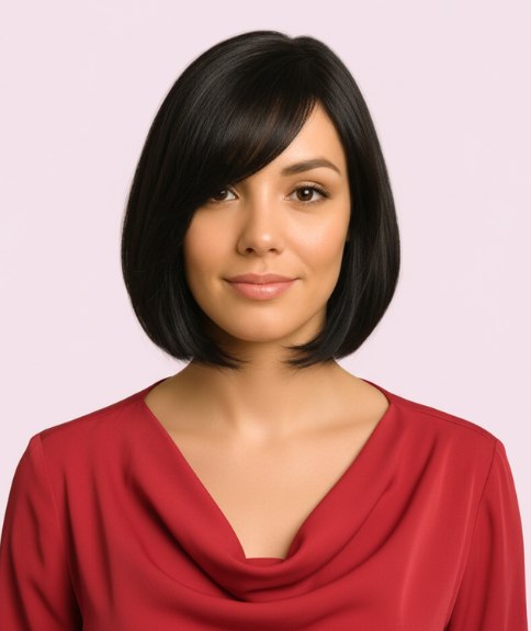 Carré en dessous de la mâchoire encadrant le visage