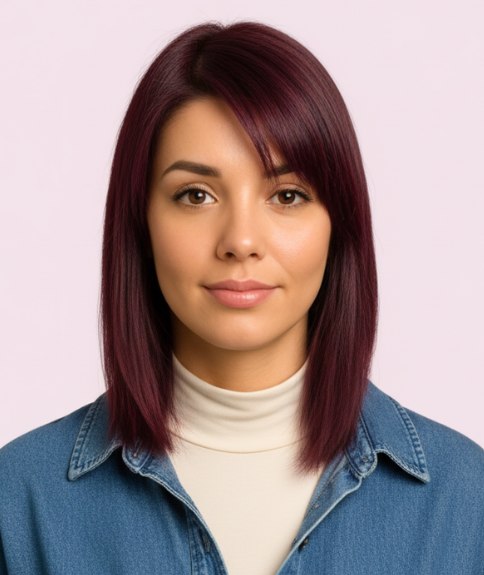 Coiffure mi-longue touchant les épaules