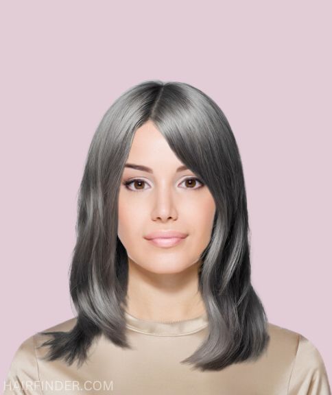 Cheveux longs gris argenté