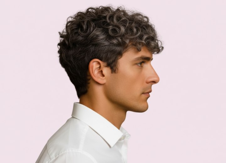 Coupe pour homme avec boucles – Vue de côté