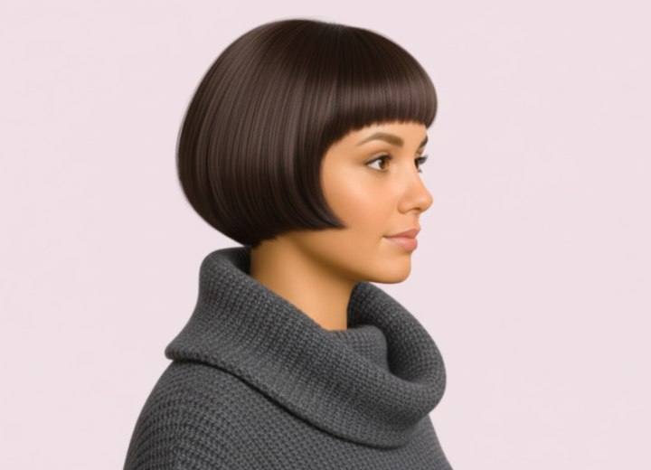 Carré court inspiré des années 1920 – Vue de côté