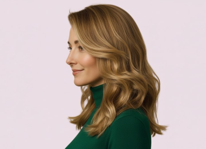 Cheveux longs aux reflets blond champagne