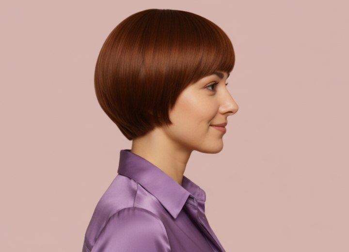 Carré de teinte châtain – Vue de côté