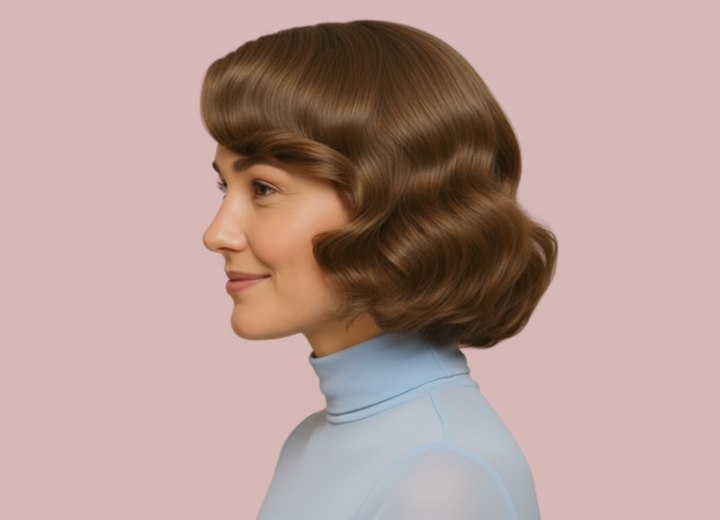 Coiffure au carré vintage – Vue de côté