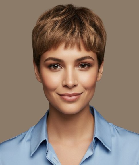 Coupe &agrave; la gar&ccedil;onne avec une frange courte