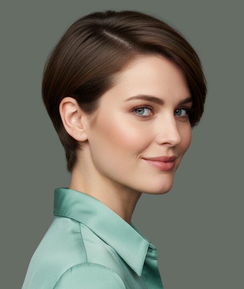 Coiffure courte asym&eacute;trique pour femme