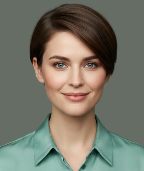 Cheveux courts raffin&eacute;s avec asym&eacute;trie