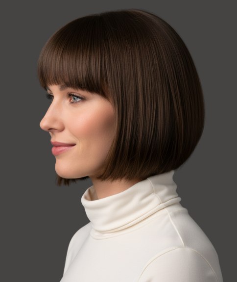 Carr&eacute; doux juste sous le menton