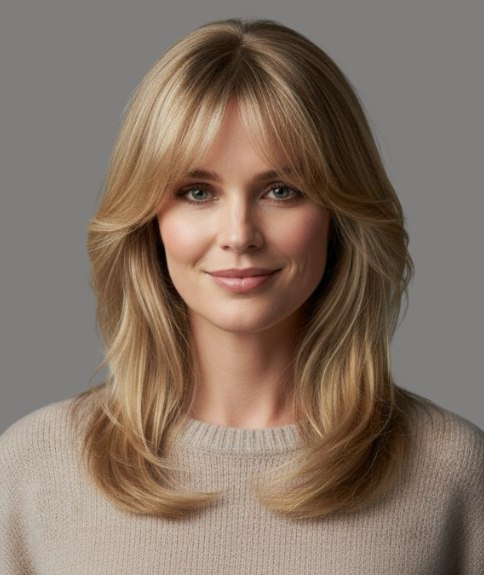 Cheveux longs blonds et ondul&eacute;s